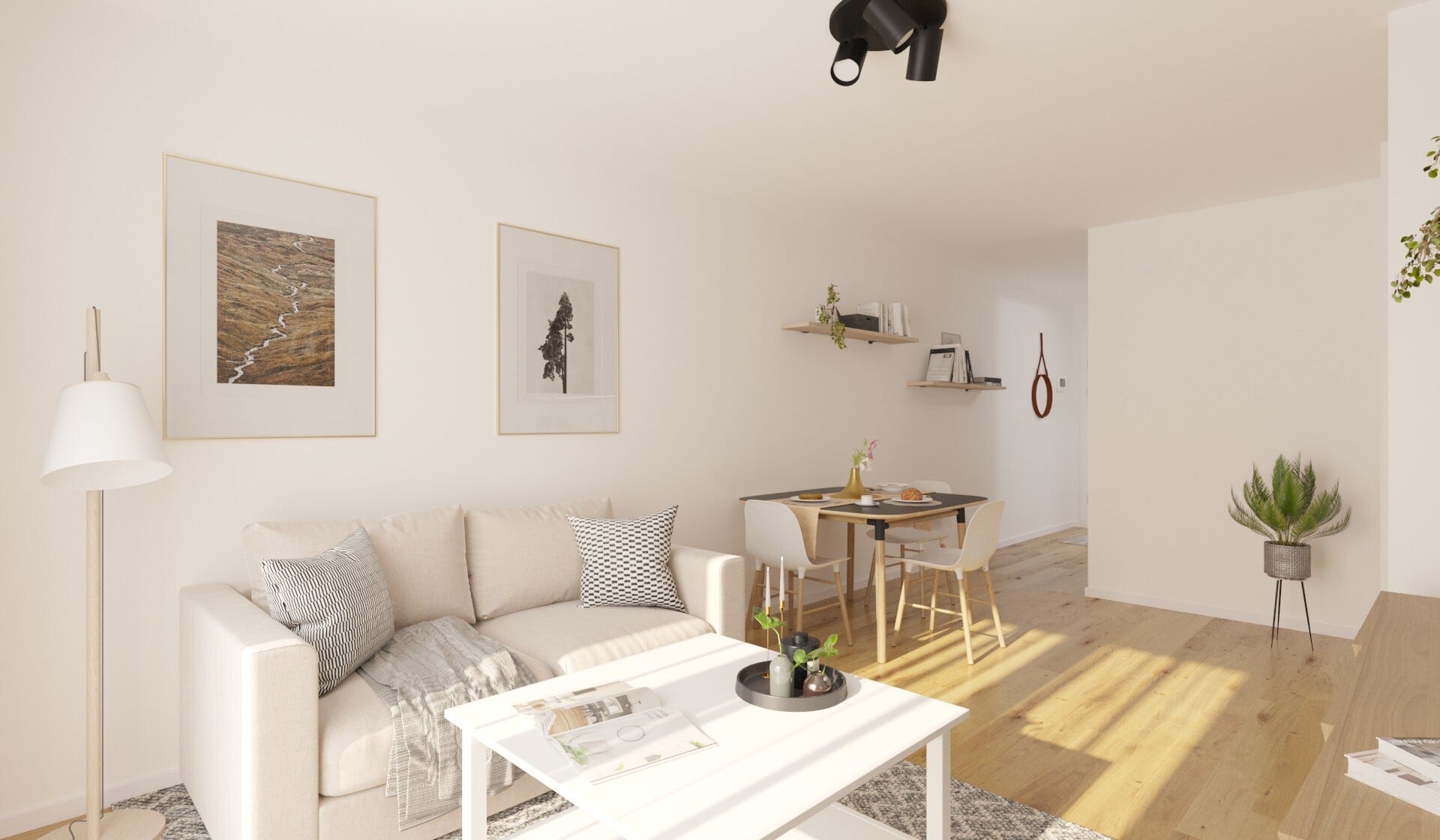 Wohn- und Essbereich in Neubau-Wohnung von Bonava in Schönefeld