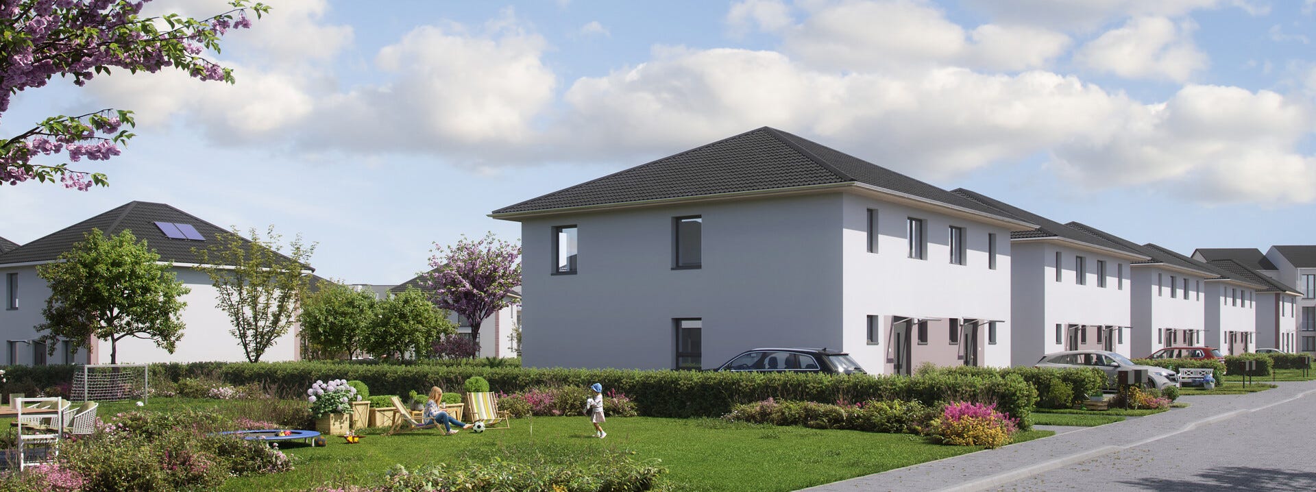 Visualisierung von neu gebauten Häusern in Ahrensfelde