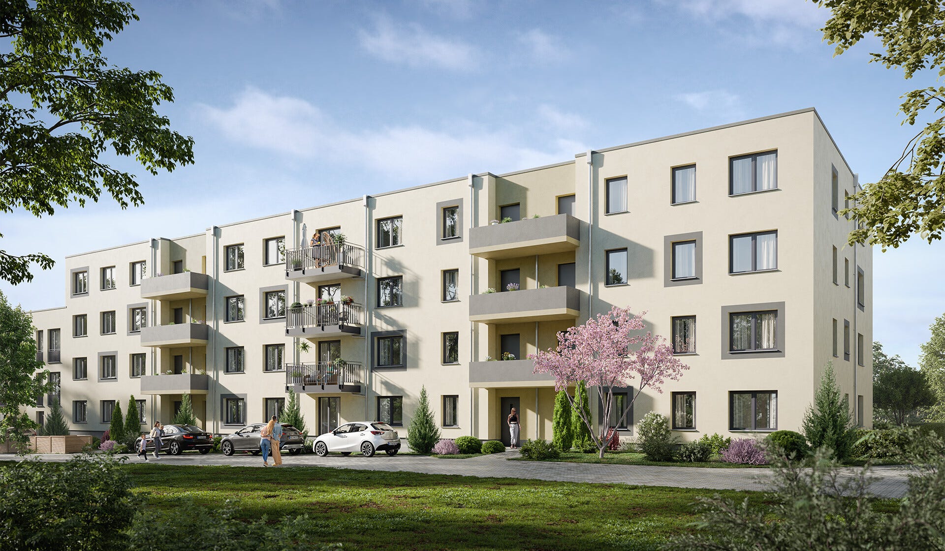 Visualisierung von einem Mehrfamilienhaus in Frankfurt/Oder von Bonava